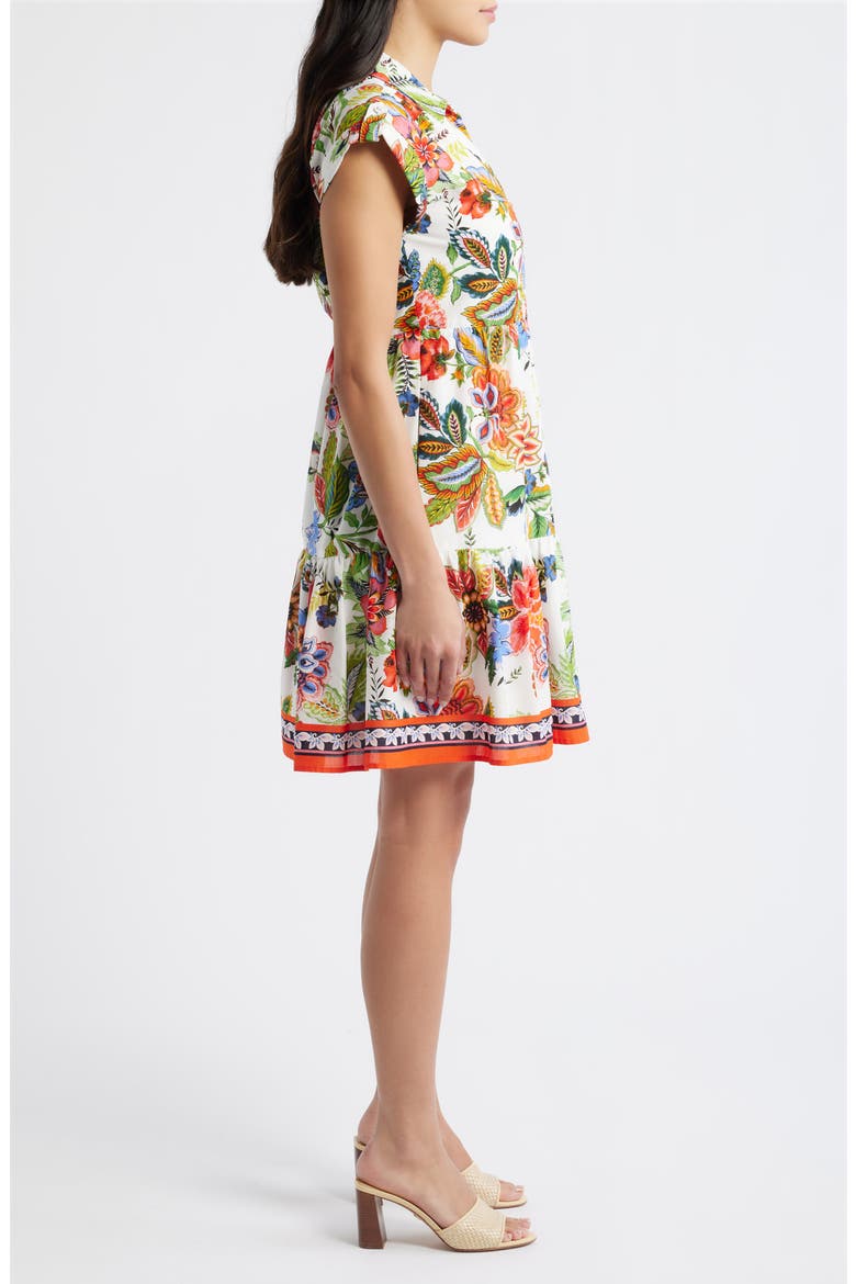 Floral Cotton Dress, Alternate, color, IVORY MULT