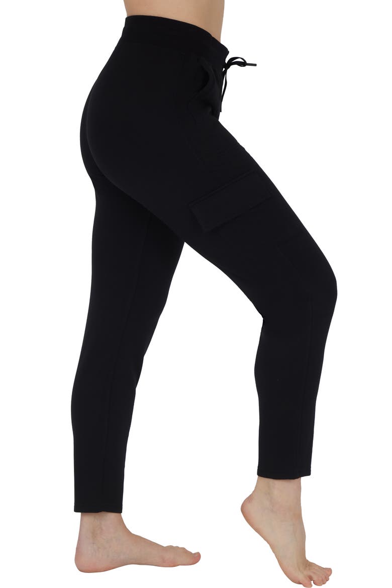 Terry Fleece Jamie Tapered Joggers, Alternate, color, BLACK