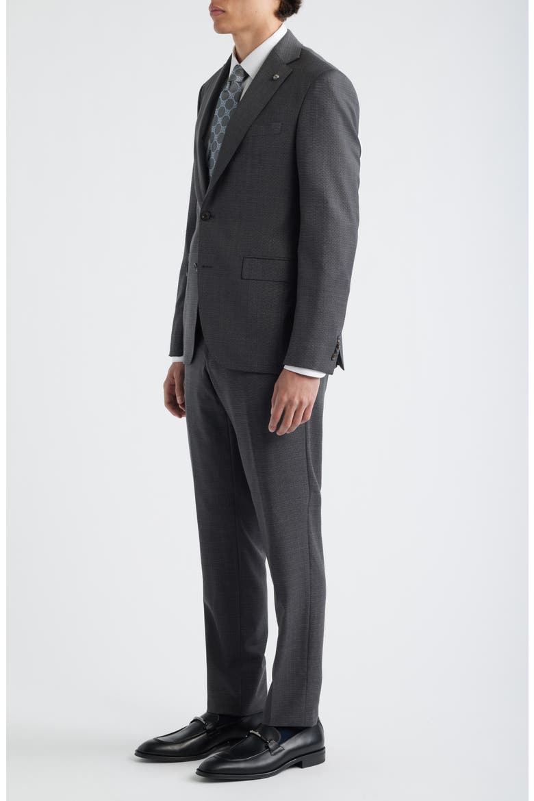 Esprit Contemporary Fit Charcoal Grey Slub Super 120s Wool Suit, Alternate, color, GREY