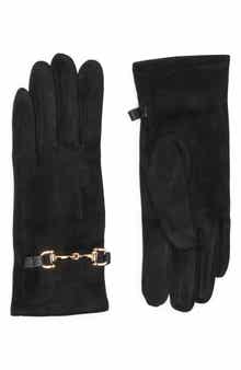Nanette Lepore Horsebit Buckle Suede Gloves