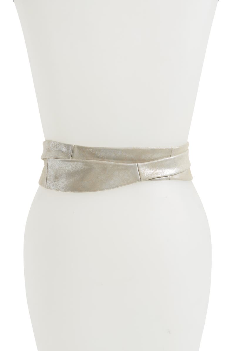 Ada Classic Wrap Belt, Alternate, color, Silver Shimmer