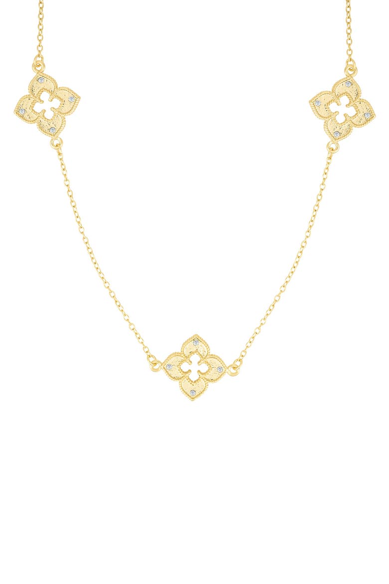 Set of 2 Assorted Clover Station Necklaces, Alternate, color, GOLD