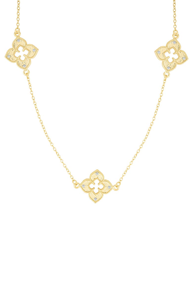 Adornia Set of 2 Assorted Clover Station Necklaces, Alternate, color, Gold