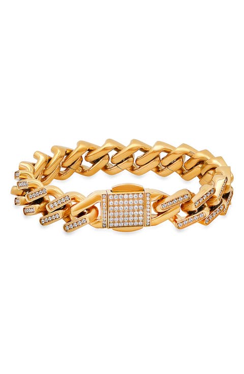 Men's Cubic Zirconia Curb Chain Bracelet