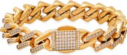 STEELTIME Men's Cubic Zirconia Curb Chain Bracelet