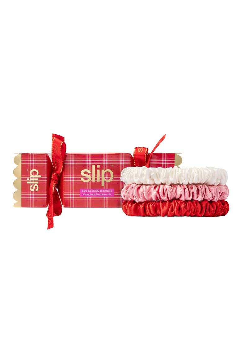 Skinny Silk Scrunchies, Main, color, BUTTERCUP