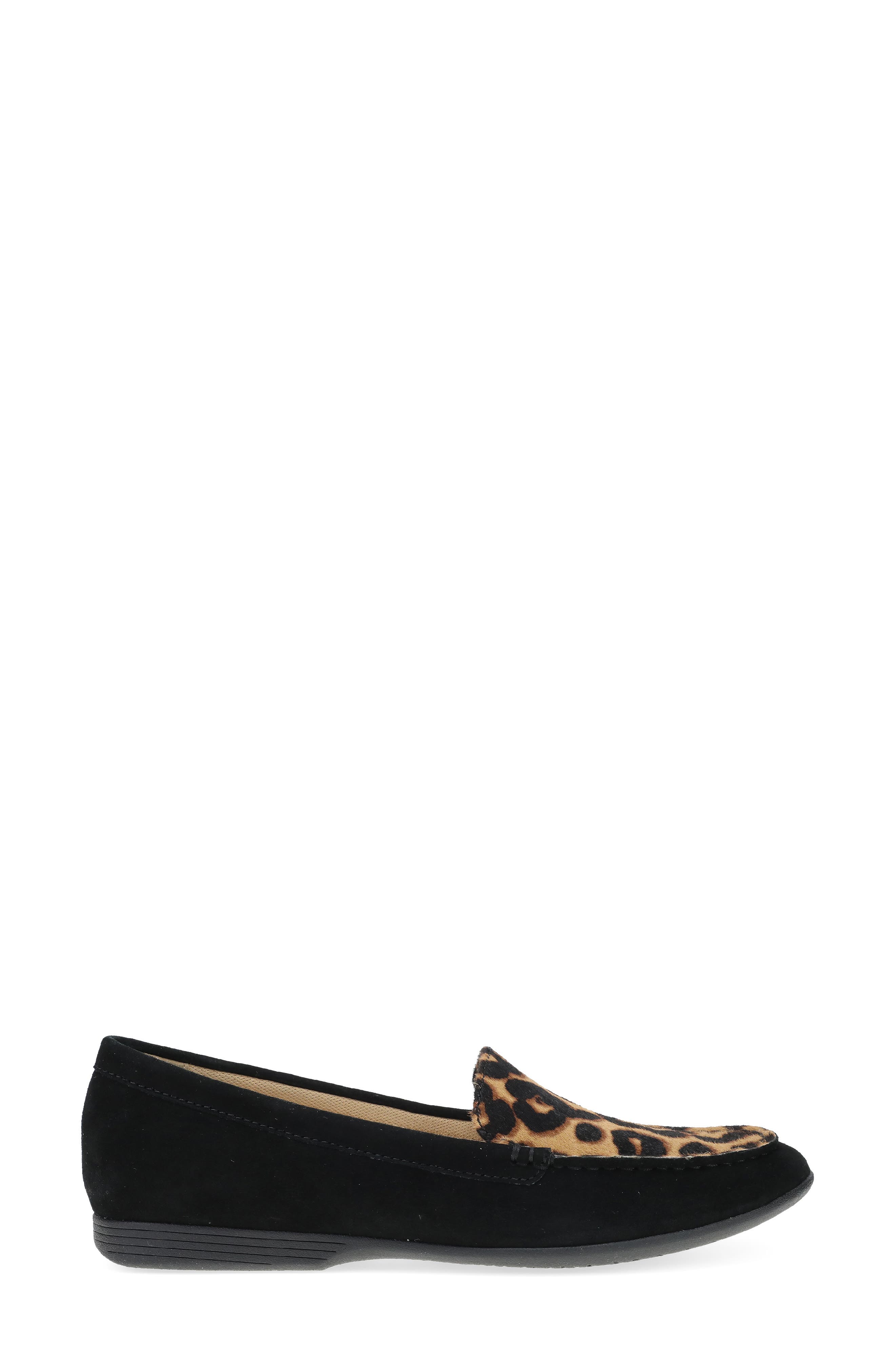 Dansko Lorri Loafer, Alternate, color, Black/ Leopard Suede