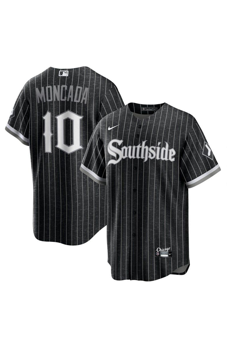 Nike Men's Nike Yoan Moncada Black Chicago White Sox City Connect Replica Player Jersey, Main, color, 