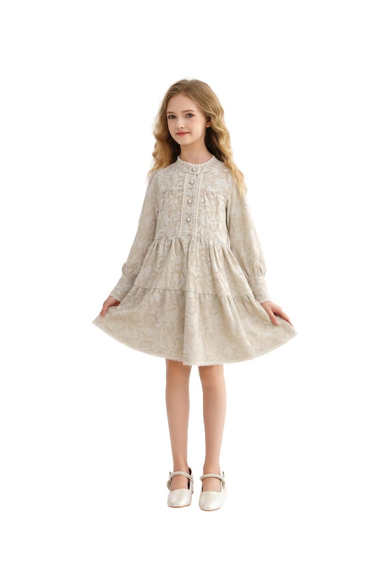 Tiered Modest Dress, Alternate, color, Beige