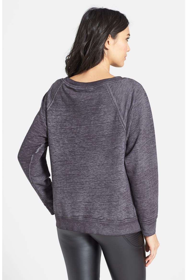 Off Shoulder Sweatshirt, Alternate, color, GREY METEOR