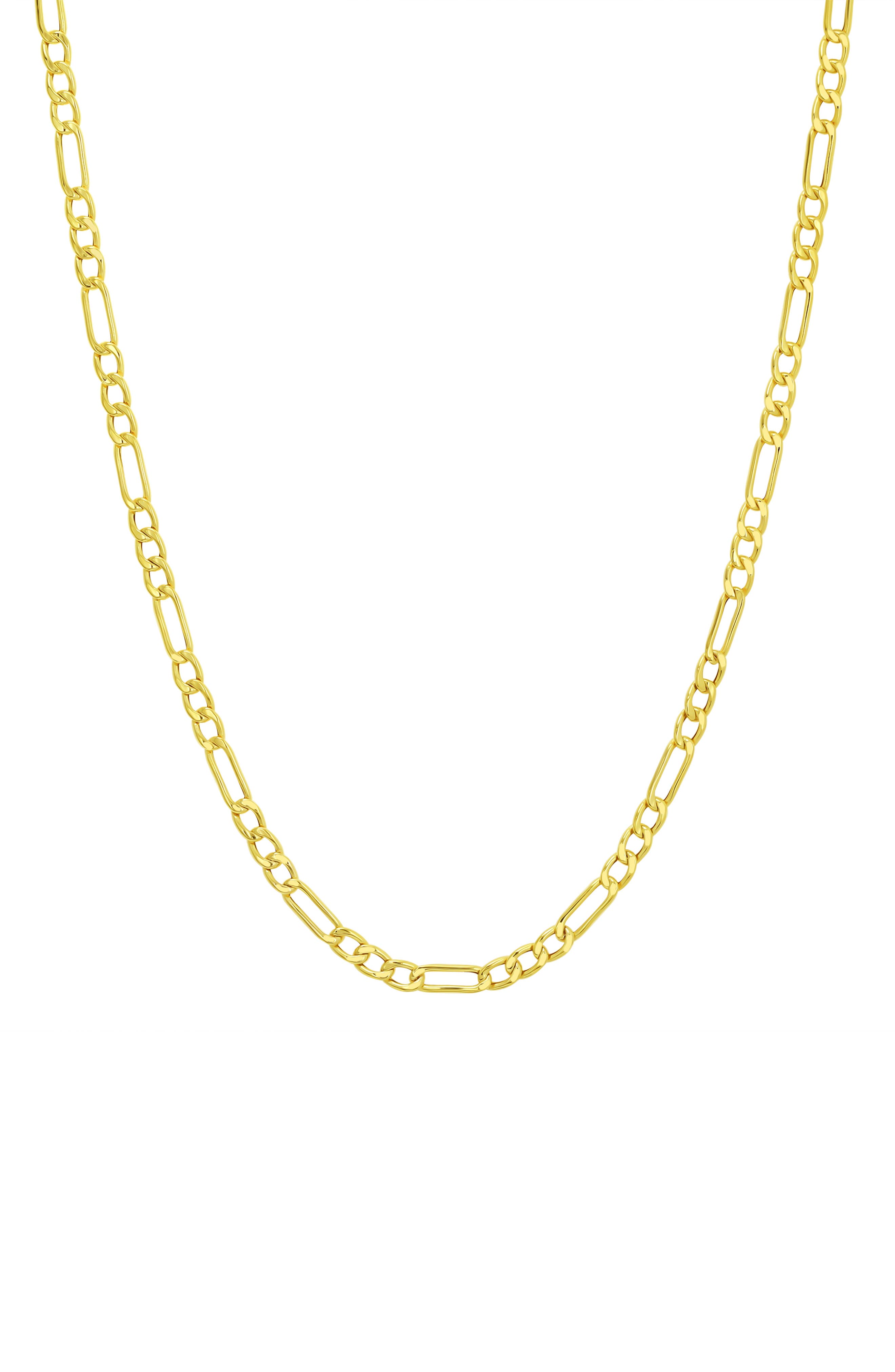 CANDELA JEWELRY 10K Yellow Gold Figaro Chain Necklace