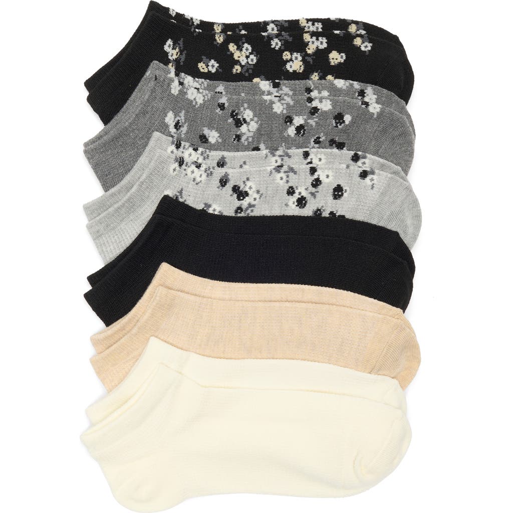 Nordstrom Rack 6-pack Floral Waffle Knit Ankle Socks In Multi