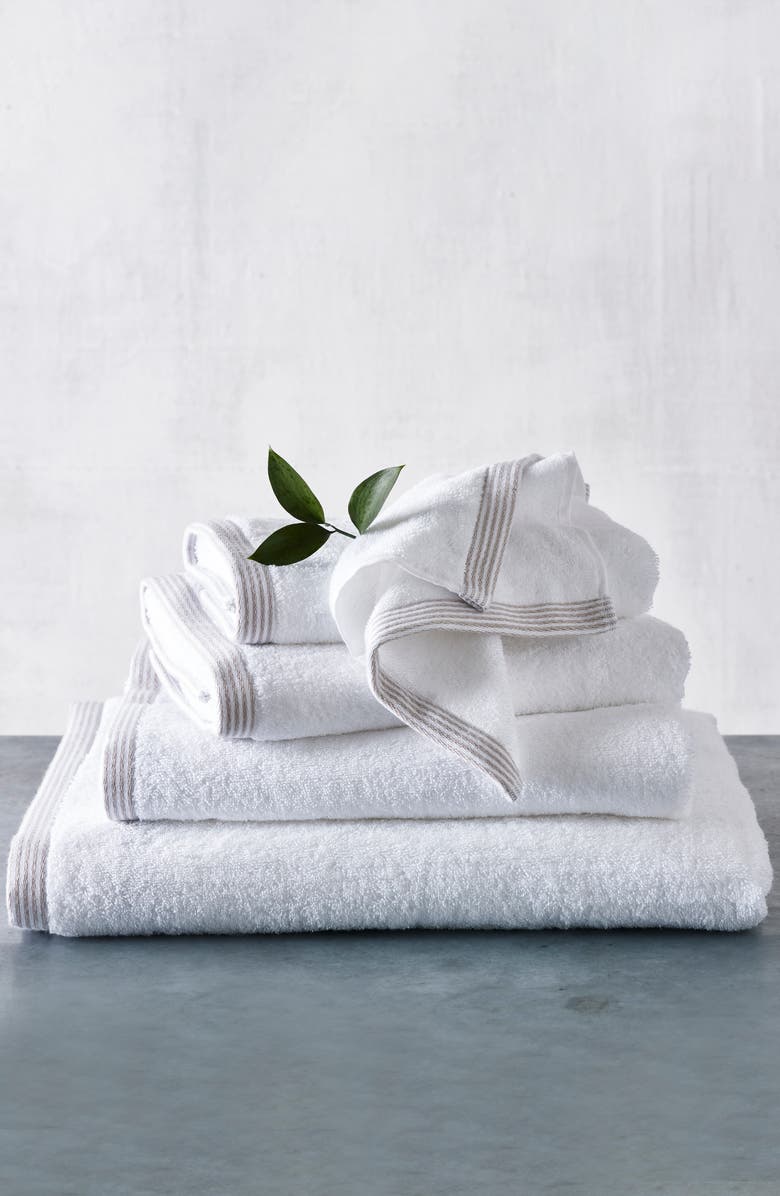 The White Company Color Stripe Border Bath Sheet Towel, Main, color,