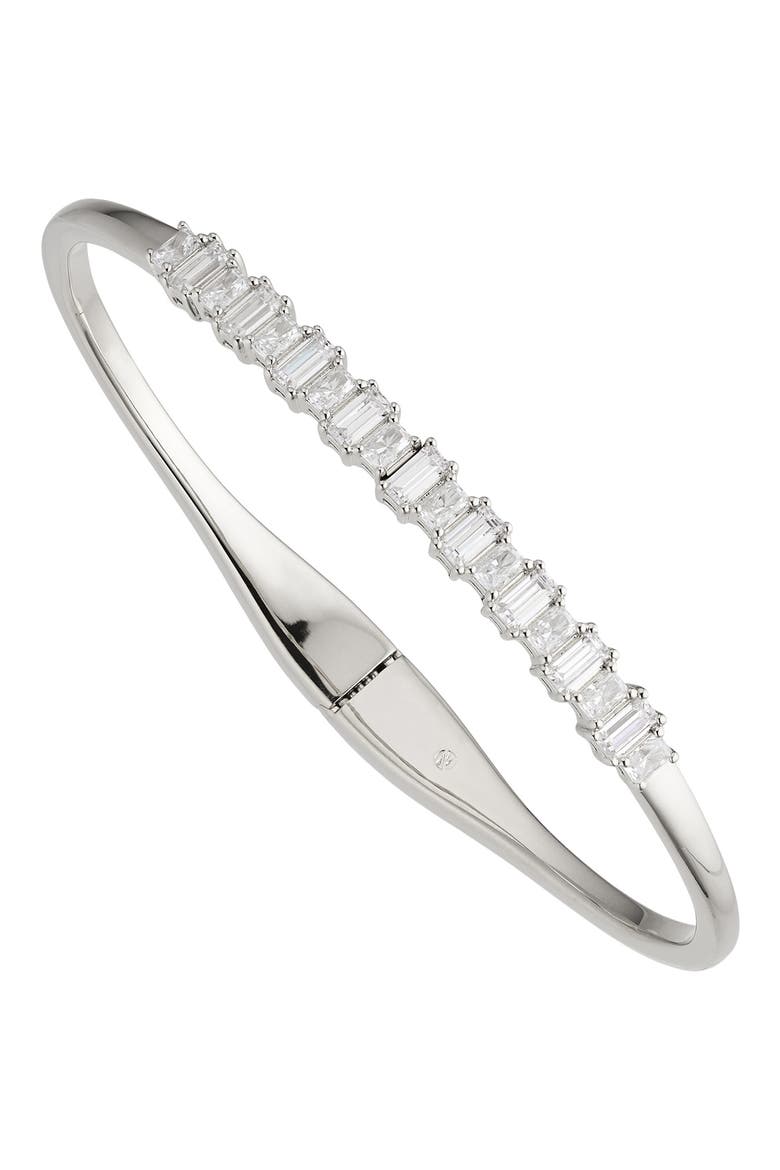 Chateau Cubic Zirconia Hinge Bracelet, Main, color, RHODIUM