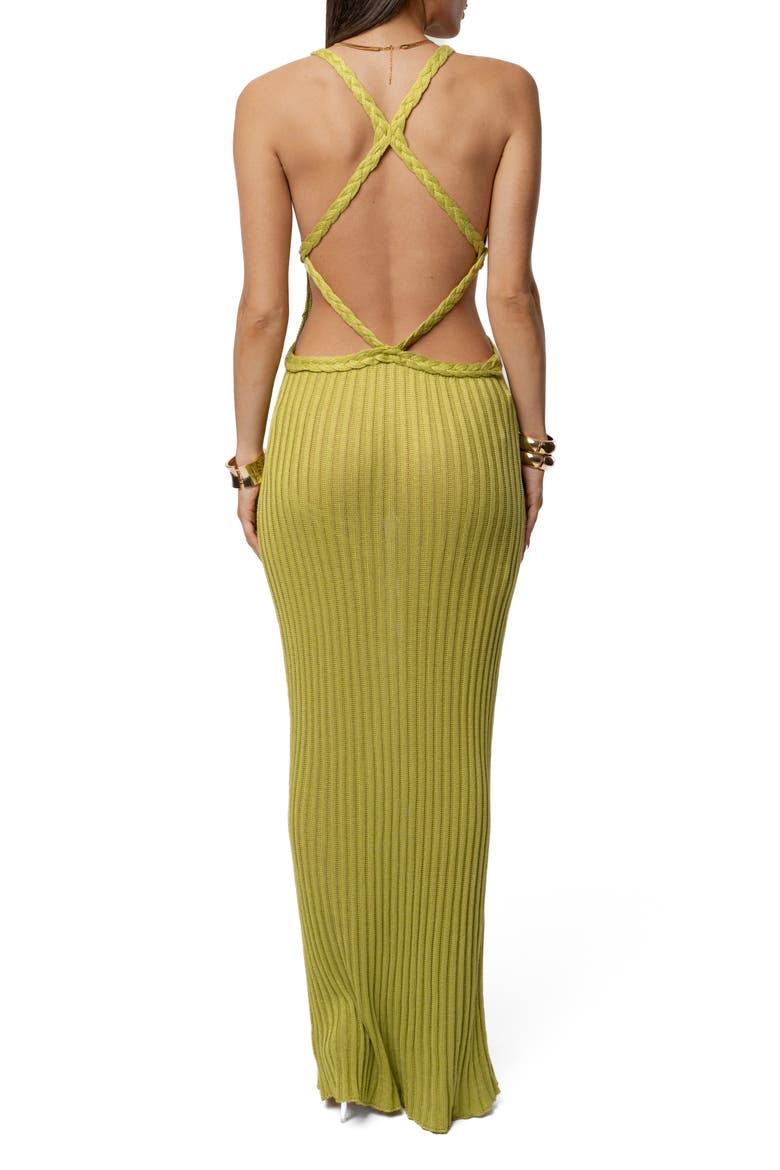 Drift & Dream Open Back Body-Con Maxi Sundress, Alternate, color, GREEN