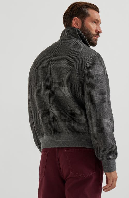 Brunello Cucinelli Check-pattern Zip-up Bomber Jacket In Gray
