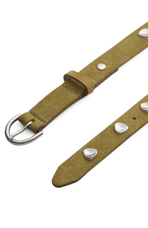Rag & Bone Brynn Studded Suede Belt In Green