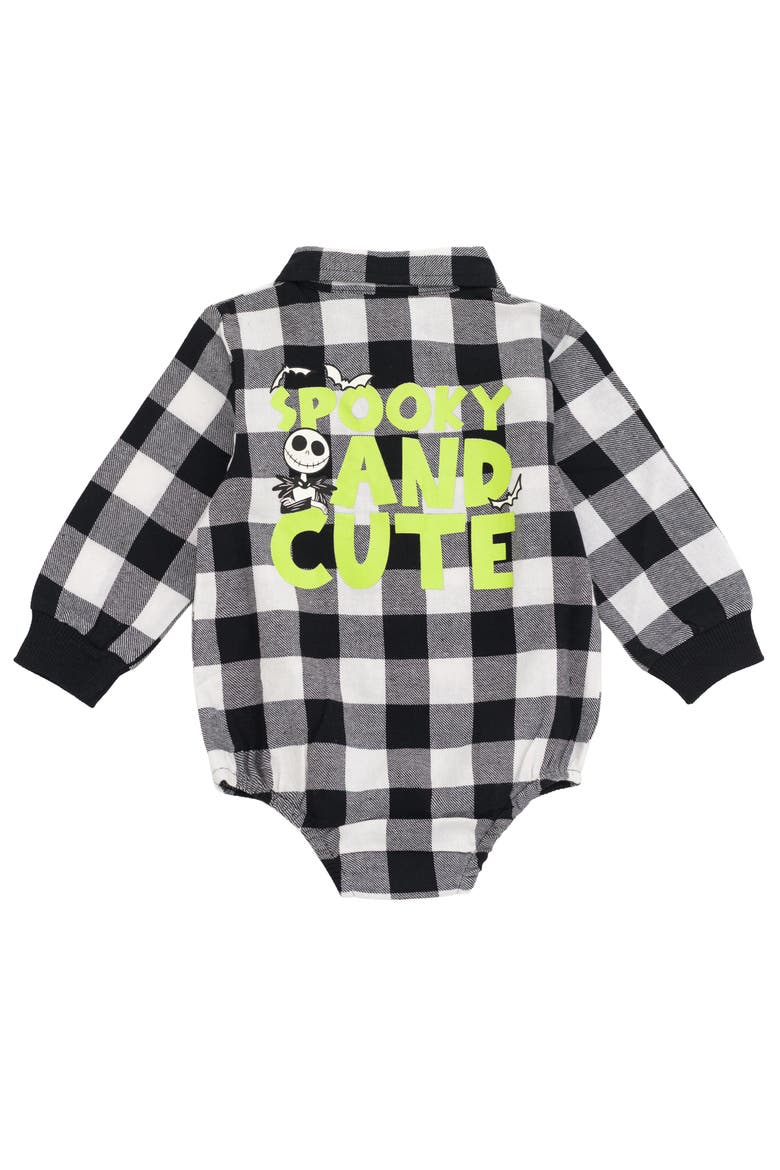 Nightmare Before Christmas Jack Skellington One Piece Bodysuit, Alternate, color, Jack Skellington Gray