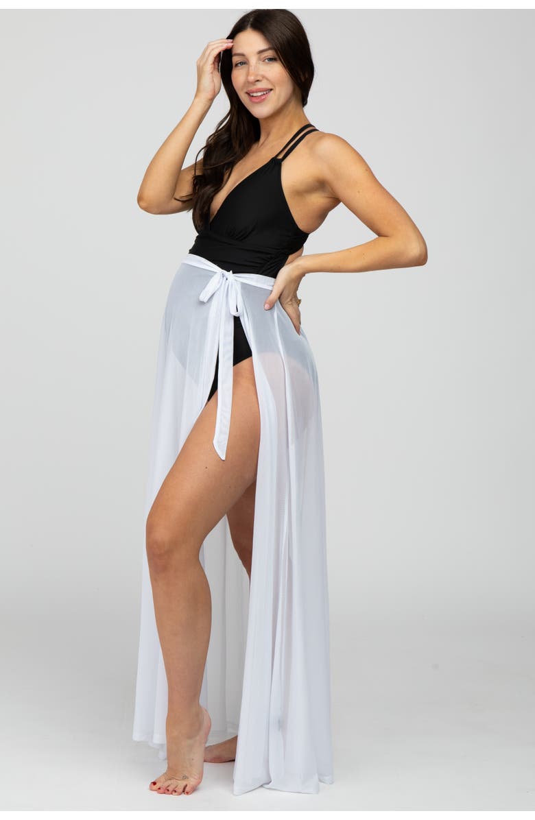 PinkBlush Mesh Wrap Cover Up, Main, color, White