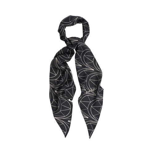 Lost Pattern Nyc "chrysler" Silk Crepe Neck Scarf In Black