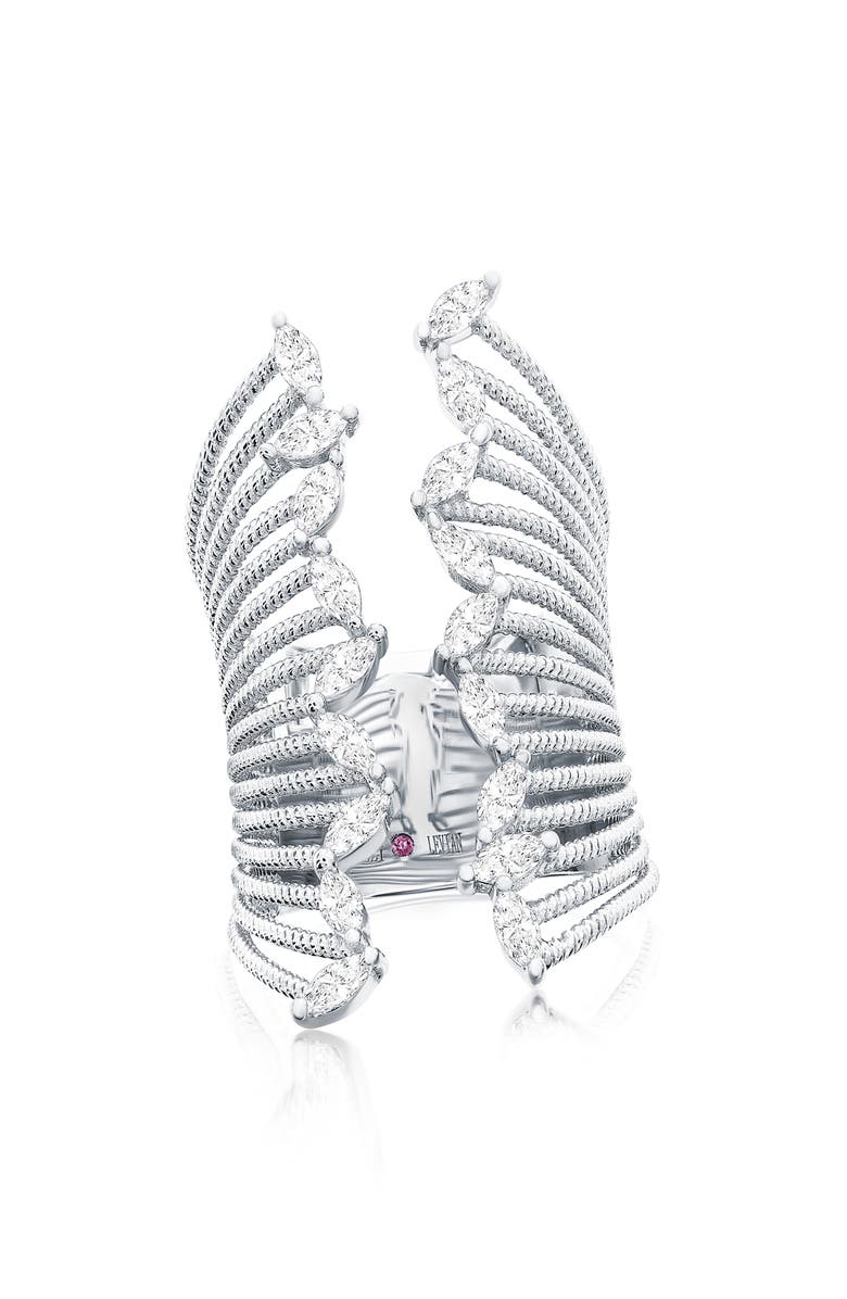 SUZY LEVIAN White Cubic Zirconia Marquise Open Ring, Main, color, White