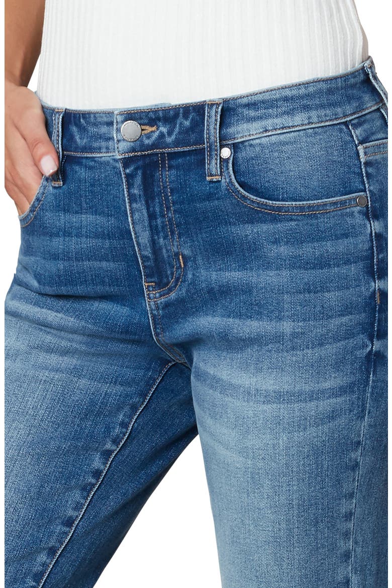 Ripped Cuffed High Waist Girlfriend Jeans, Alternate, color, ERIN