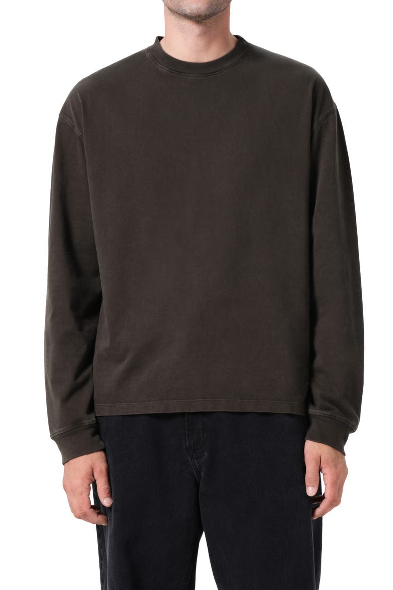 Asha Long Sleeve Cotton T-Shirt, Main, color, FRACTURE DARK WASH