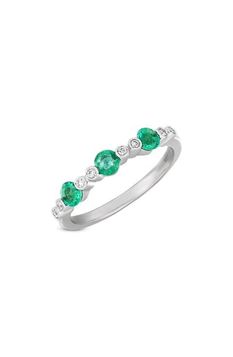 El Mar Diamond & Emerald Stacking Ring