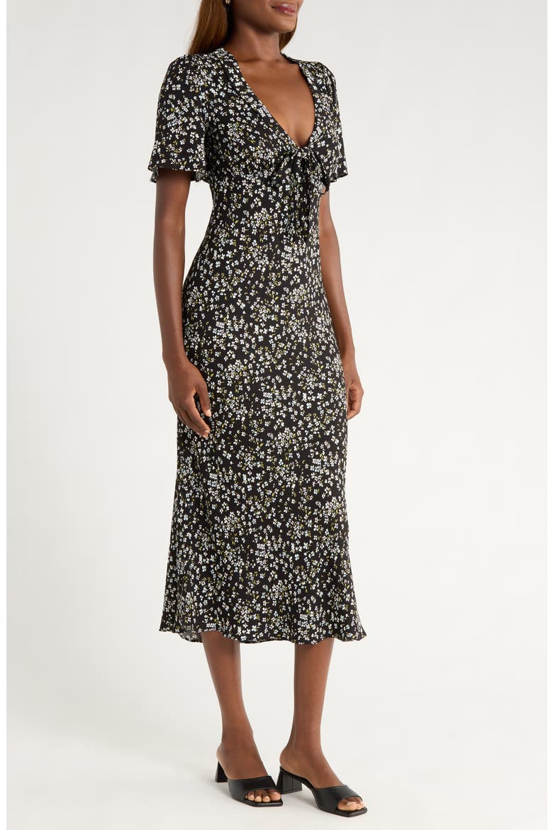 Tyra Floral Short Sleeve Midi Dress, Alternate, color, COLETTE
