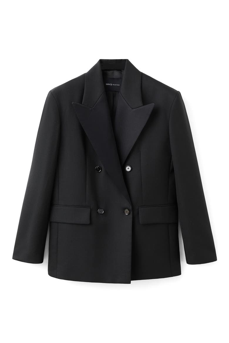 x Kaia Gerber Wool Blend Blazer, Main, color, BLACK