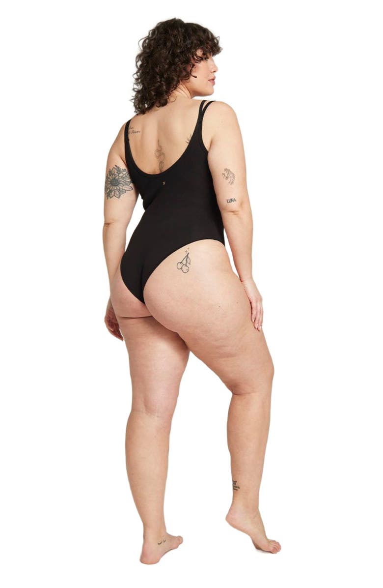 Nudea The Organic Cotton Classic Bodysuit, Alternate, color, Black