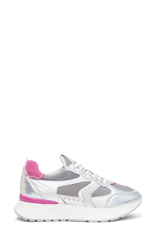 Nerogiardini Metallic Platform Sneaker In Silver/pink