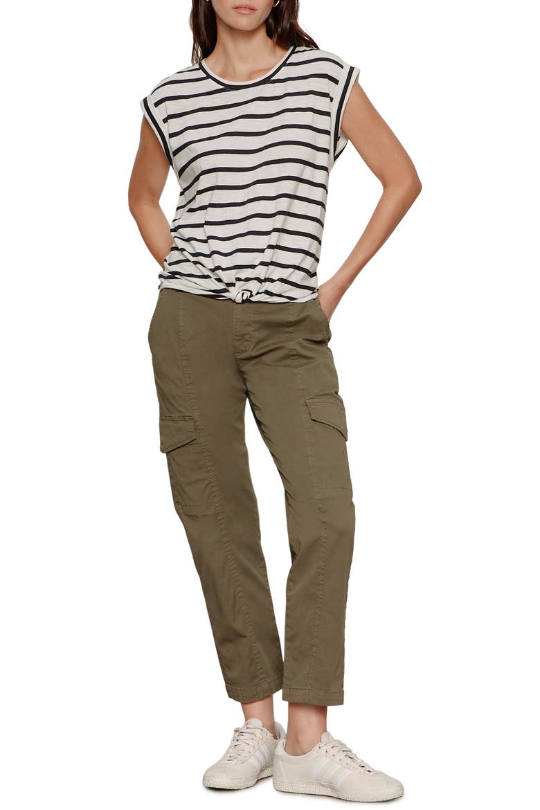 Knotted Muscle T-Shirt, Alternate, color, CHALK WHITE/ BLACK STRIPE