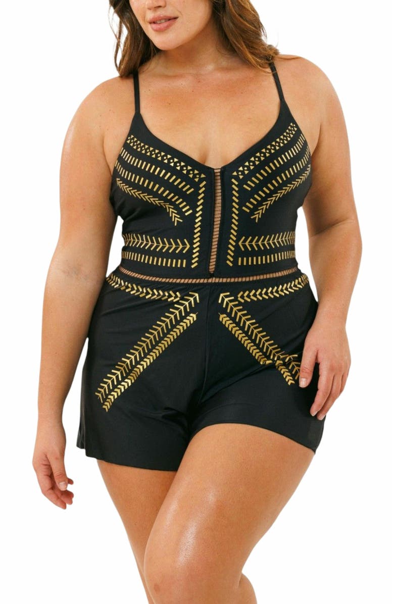 Biliblond Onepiece Overall Onepiece Overall, Alternate, color, Black Gold