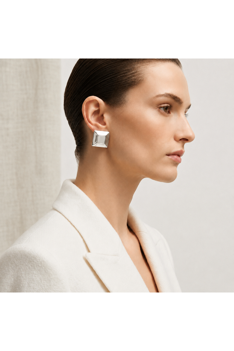 Janesa Square Earrings, Alternate, color, Gold