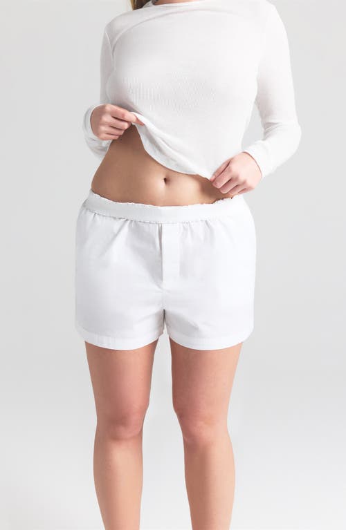 Skims Cotton Poplin Boxers In Snow
