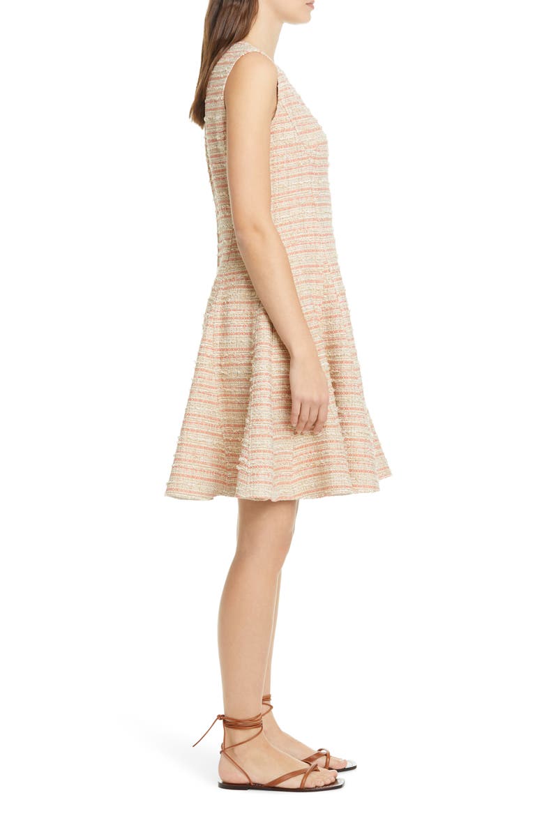 Tweed A-Line Dress, Alternate, color, CAMEL/SALMON