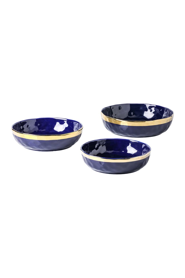 Florian Porcelain 3-Piece Serving Shallow Bowl Set, Main, color, Blue