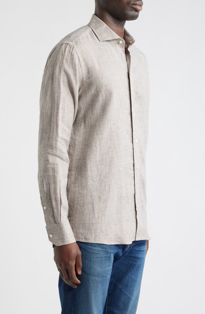 Peter Millar Astino Lino Tailored Fit Linen Button-Up Shirt, Alternate, color, Summer Dunes