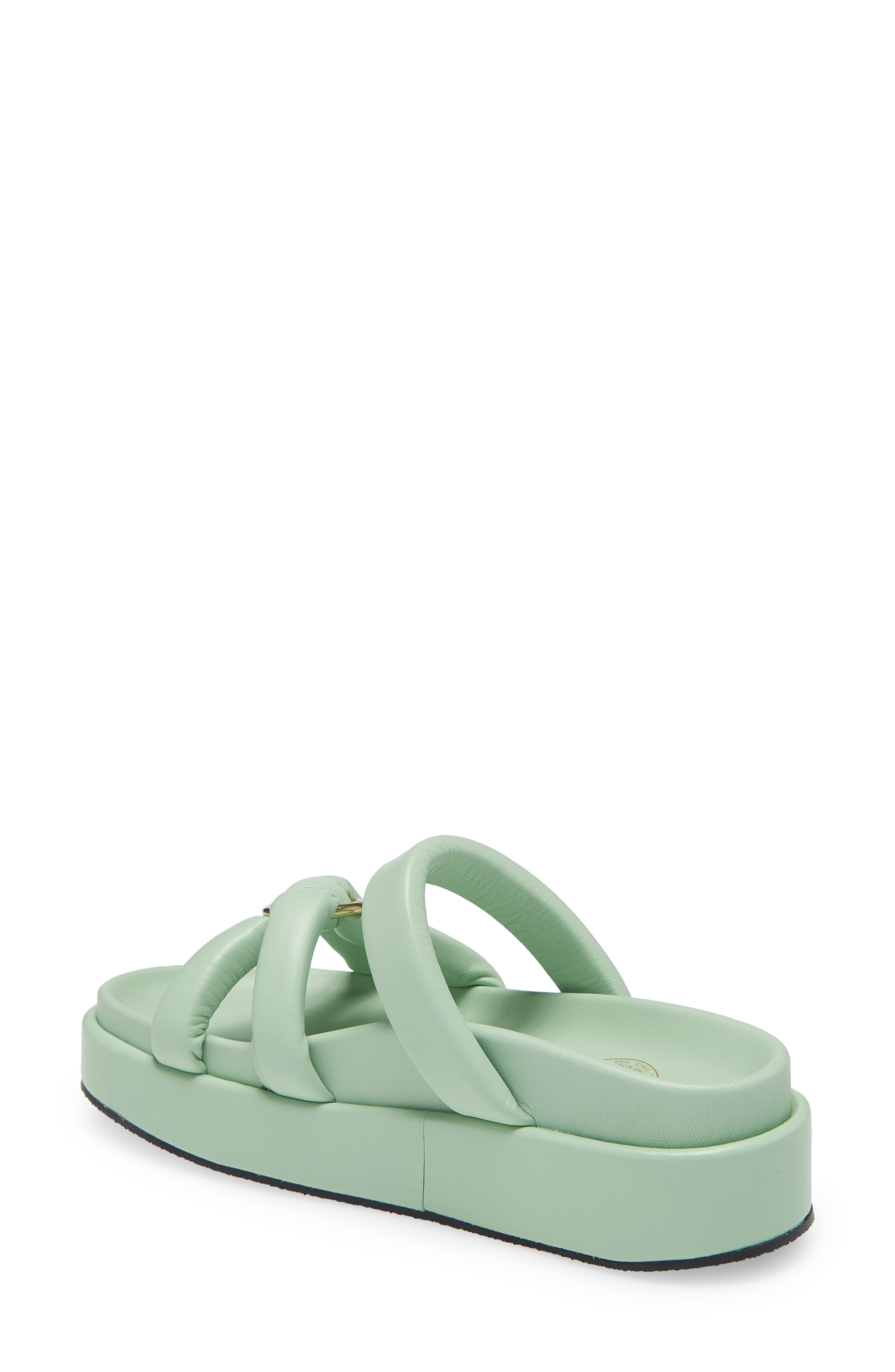 Dries Van Noten Puffy Strap Flatform Leather Sandal, Alternate, color, 