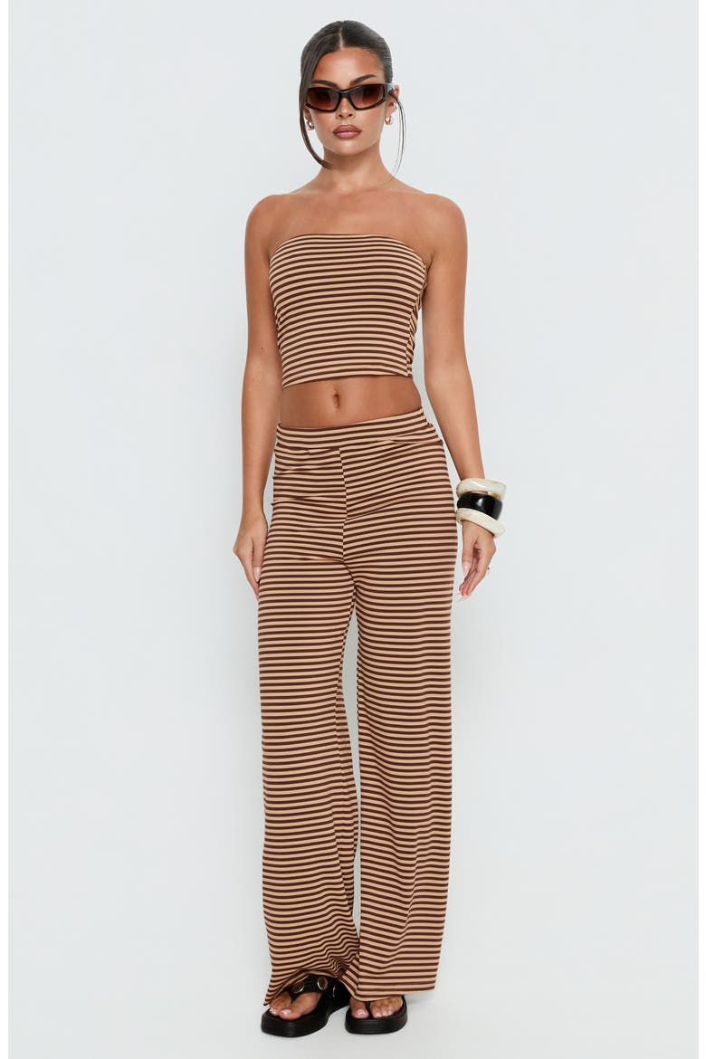 Timora Striped Wide Leg Pants, Alternate, color, BROWN STRIPE
