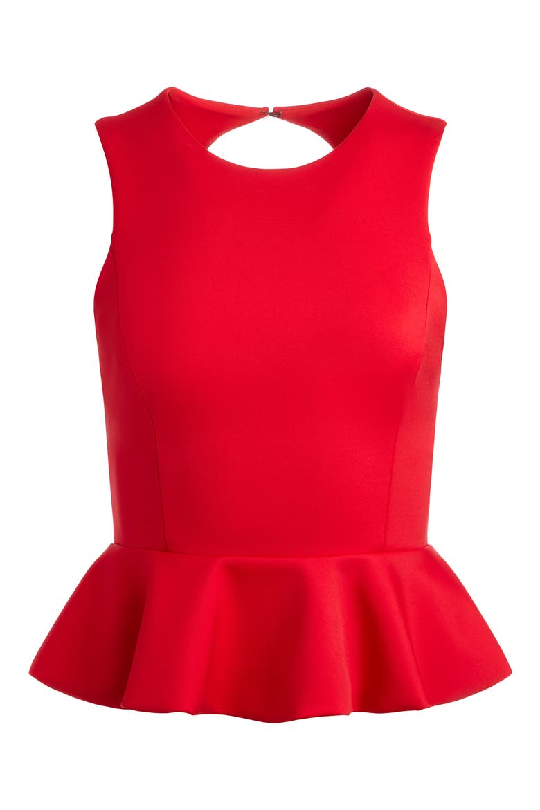 Poppy Peplum Top, Alternate, color, BRIGHT RUBY