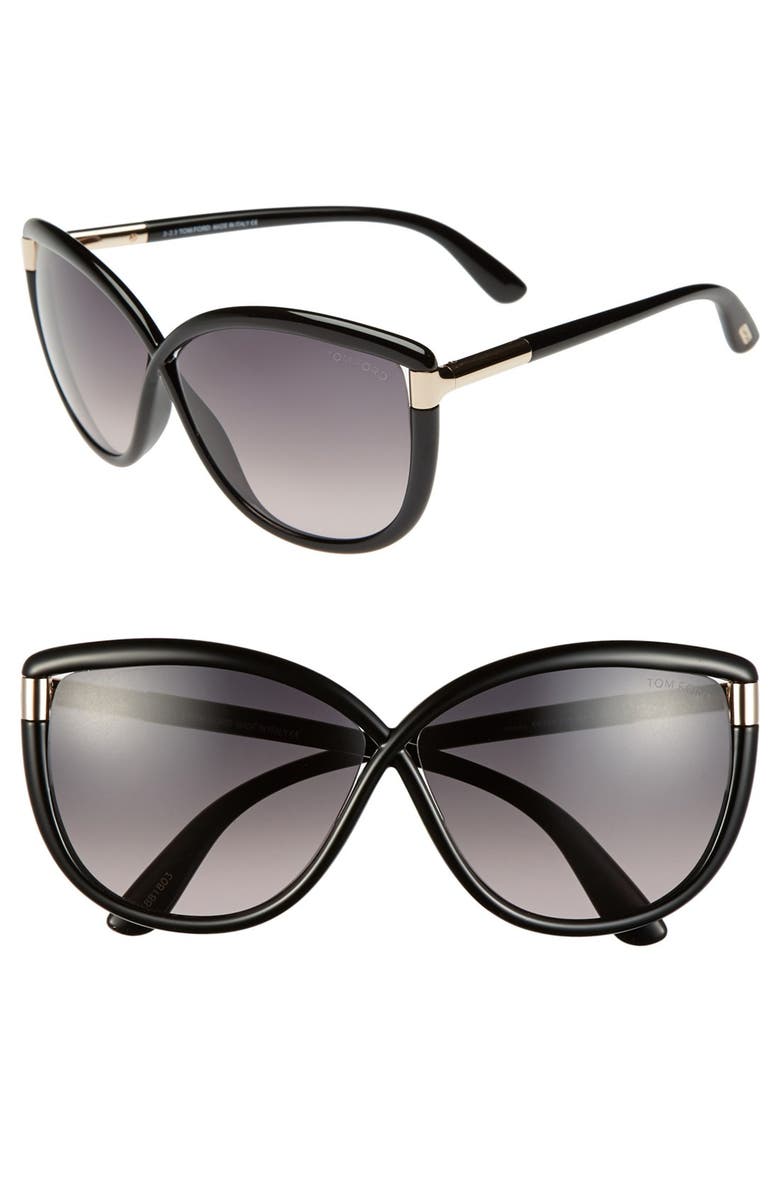 TOM FORD 'Abbey' 63mm Oversized Sunglasses, Main, color, 