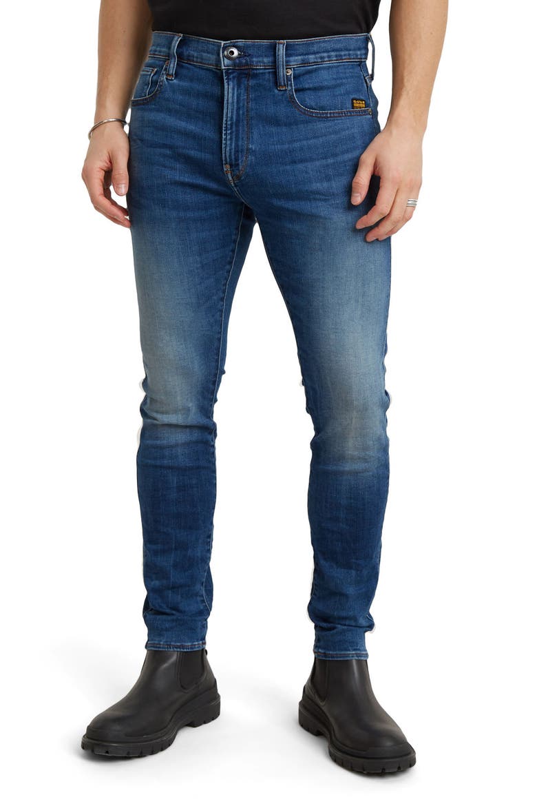 D-Staq Slim Fit Jeans, Main, color, MEDIUM INDIGO AGED