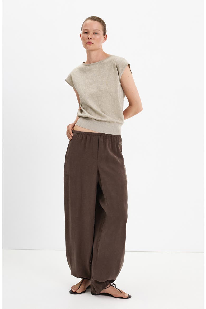 Metallic Knit Boat Neck Top, Alternate, color, SILVER