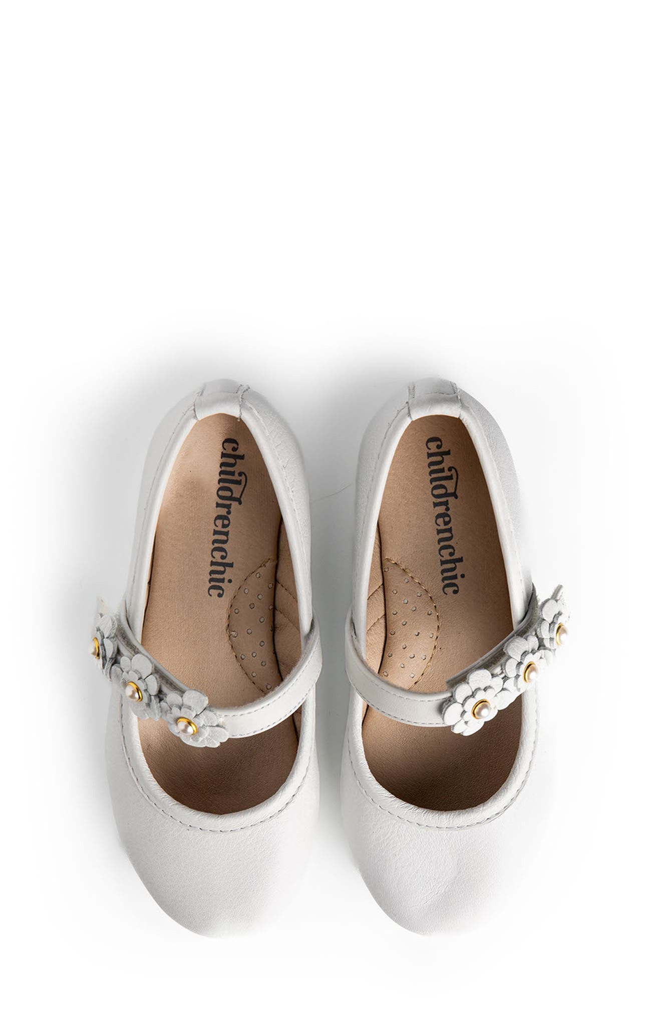 CHILDRENCHIC Kids' Betty Mary Jane Flat, Alternate, color, White