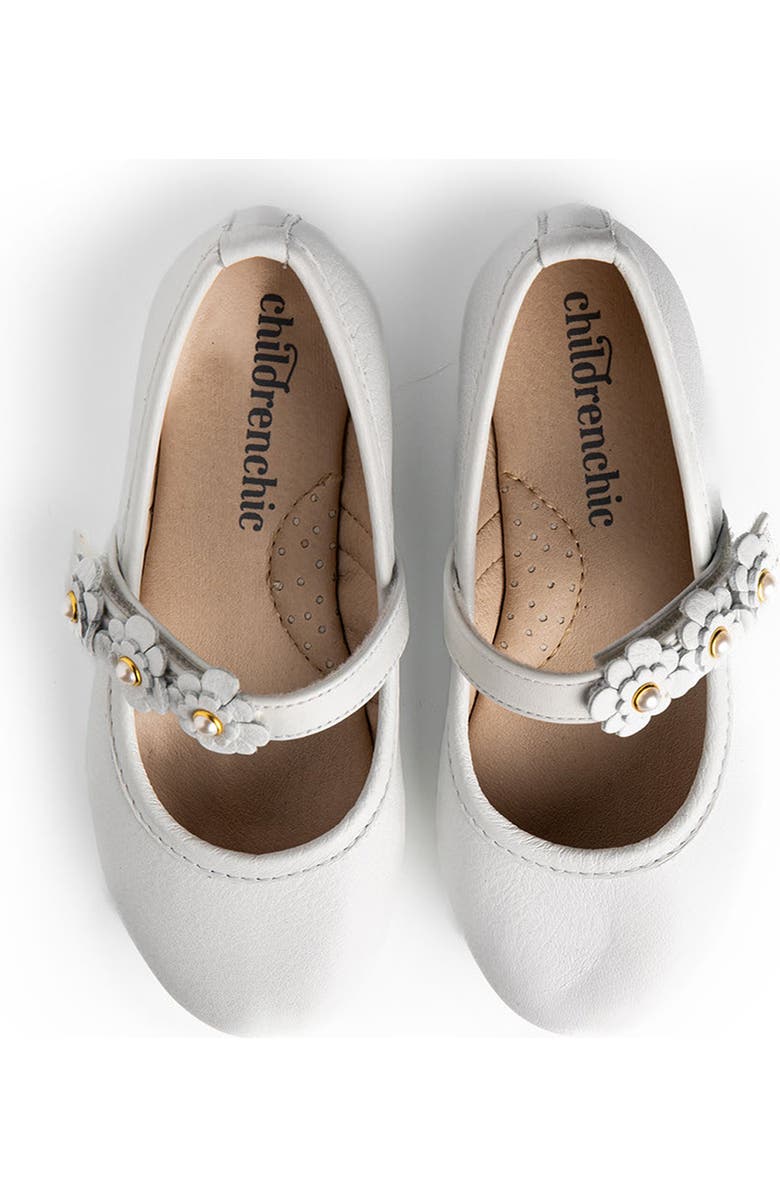 CHILDRENCHIC Kids' Betty Mary Jane Flat, Alternate, color, White