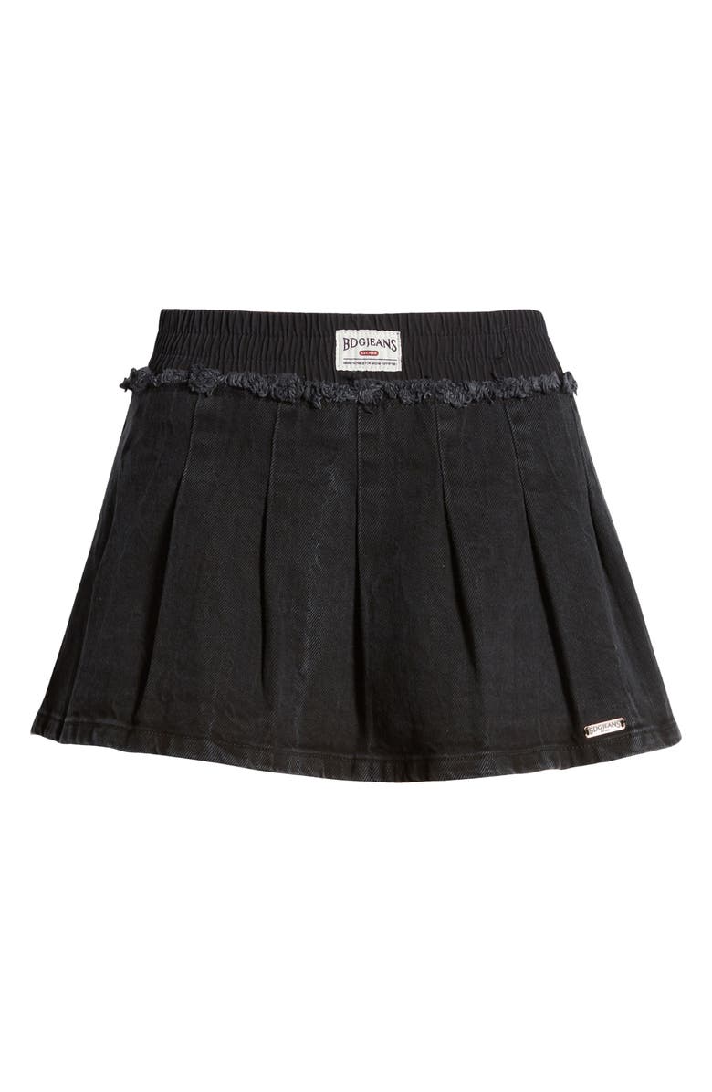 BDG Urban Outfitters Alexandra Pleated Denim Miniskirt, Alternate, color, Black Denim