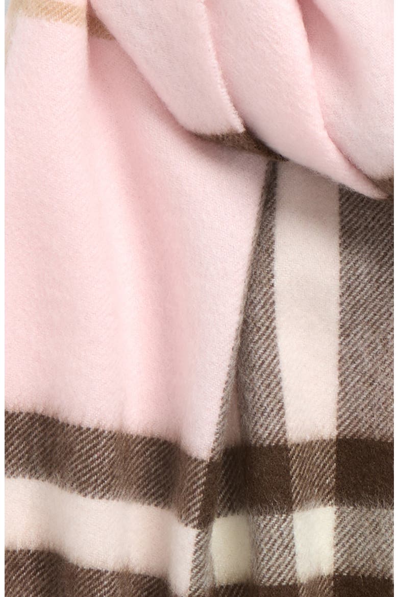 Giant Check Cashmere Scarf, Alternate, color, BOW PINK
