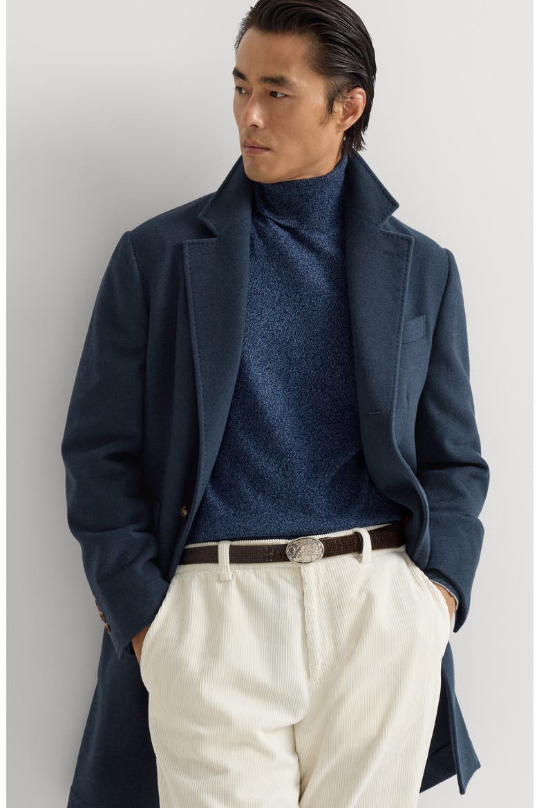 Lightweight water-resistant cashmere coat with double vents, Alternate, color, Avio Blue